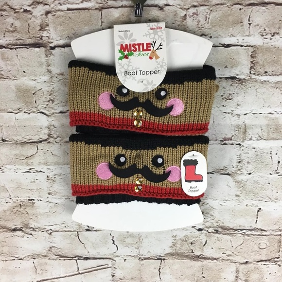 🌵 Christmas Holiday Boot Cuffs mustache new